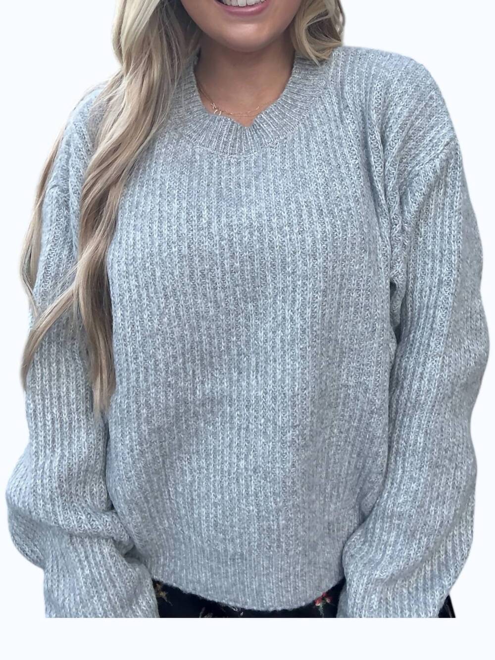 NEW DOUBLE ZERO heather sweater in grey